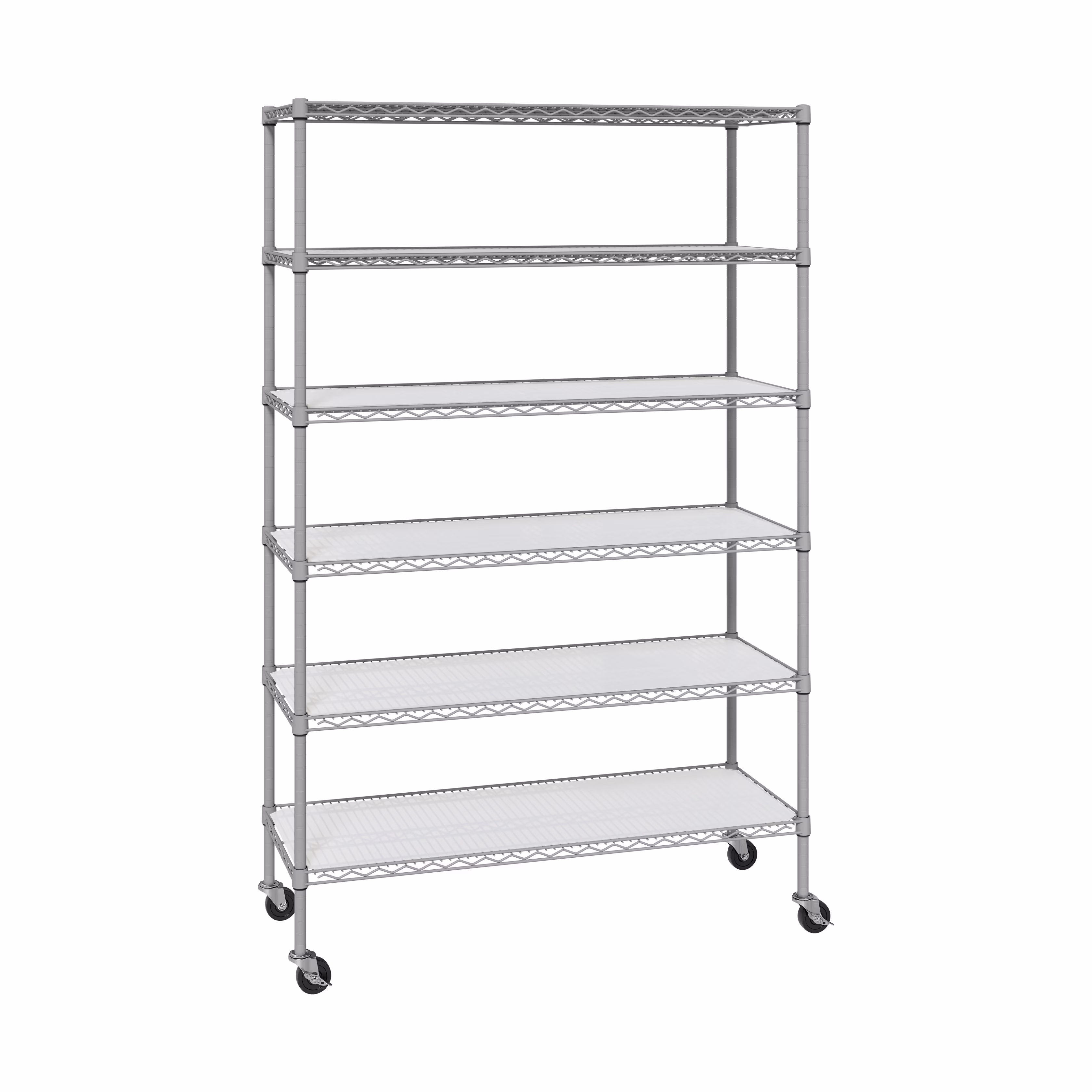 Seville Classics Solid Steel Wire Shelving Storage Unit Adjustable Shelves Organizer Rack, for Home, Kitchen, Office, Garage, Bedroom, Closet, Graphite, 6-Tier, 48" W x 18" D x 75.5 H