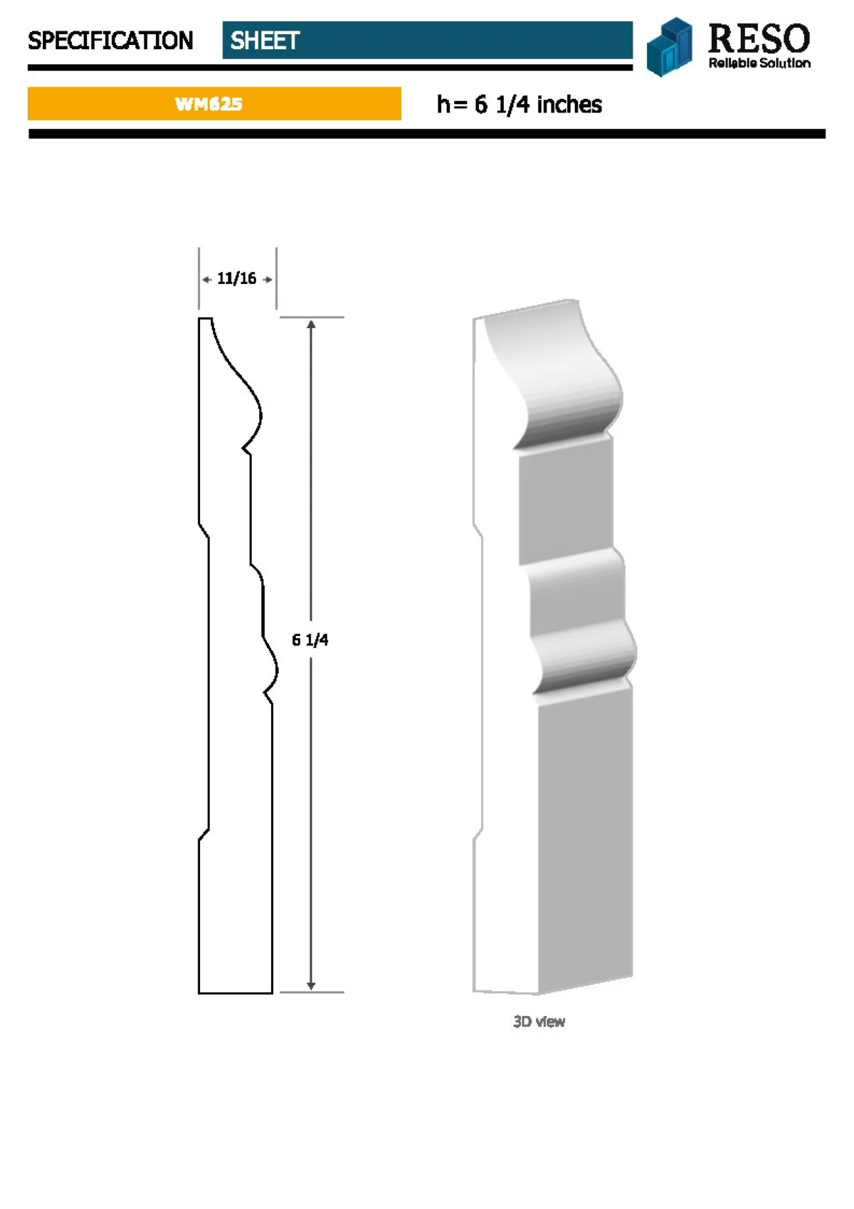 RMB 625 11/16 in.D x 6 1/4 in. W x 96 in. L Primed Finger-Joined Pine Baseboard Molding 10-pcs 80 Ft Total