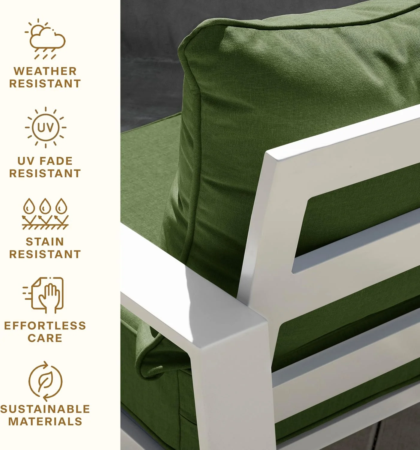 AWFHHT Outdoor Deep Seat, 24" W x 23" D, Zaire Outdoor Chair Cushion