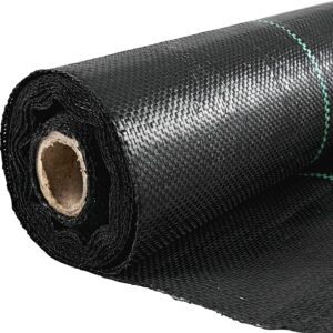 SKYSHALO Heavy Duty Woven Ground Weed Control Fabric, 6ft x 300ft, Black