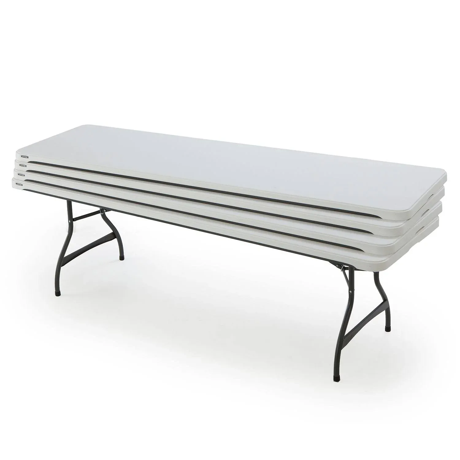4-Pack Commercial Stacking 8 ft Folding Table - White (80344)