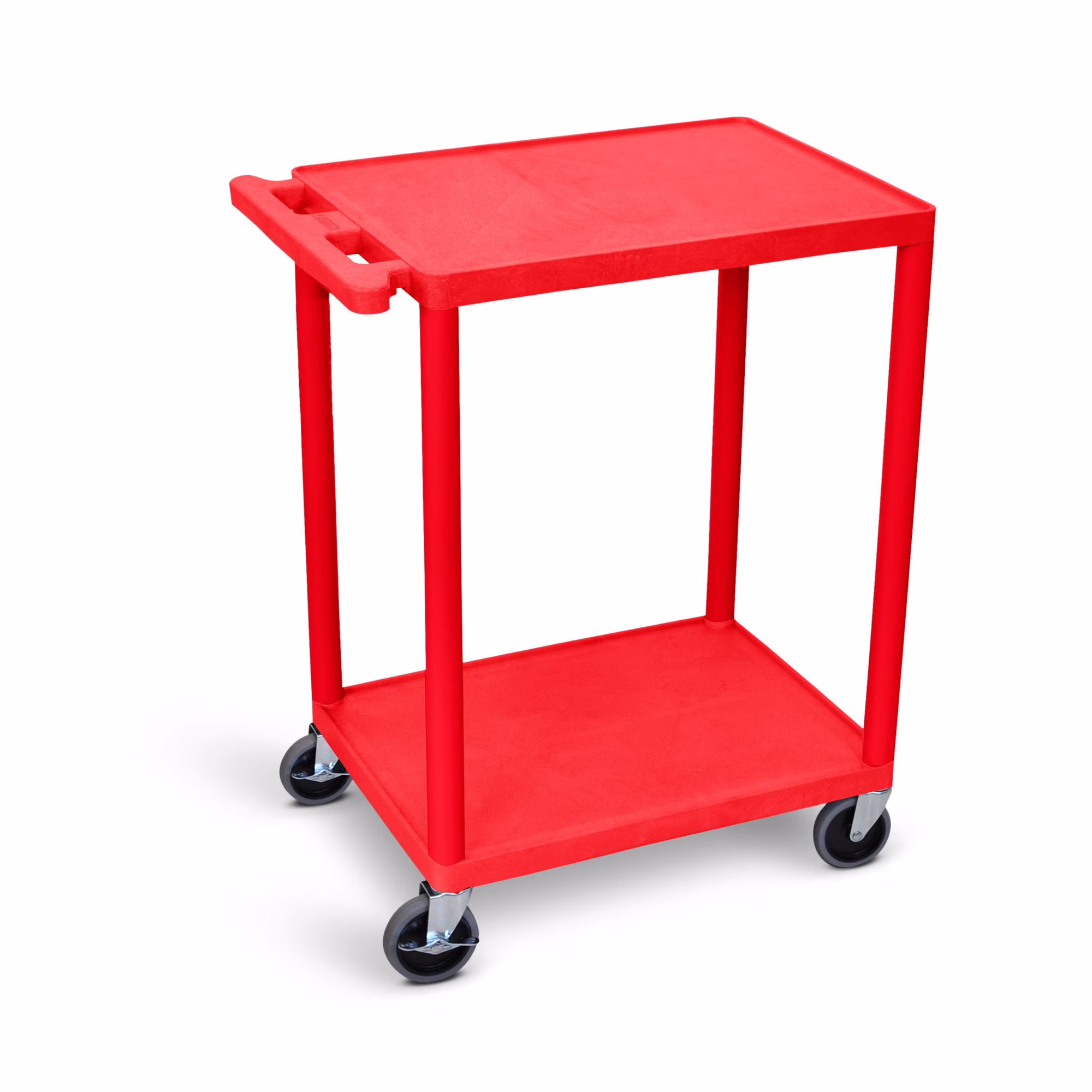 Luxor 300 lb. 24" x 18" 2-Shelf Grey Utility Cart