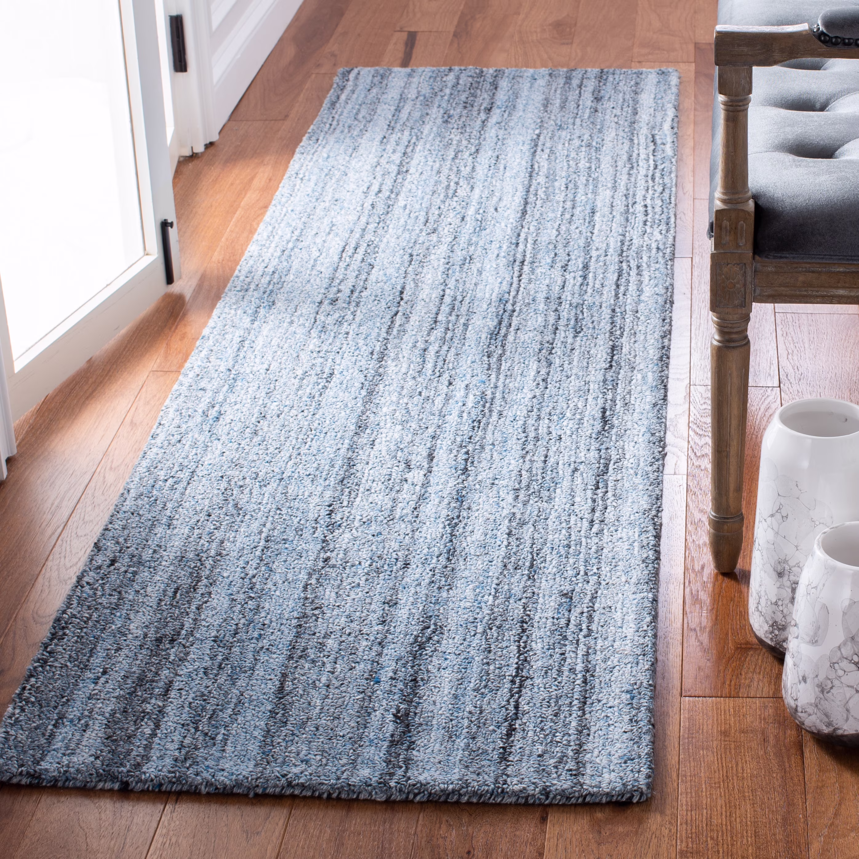 SAFAVIEH Abstract Candelario Solid Runner Rug, Gray, 2’3″ x 8′
