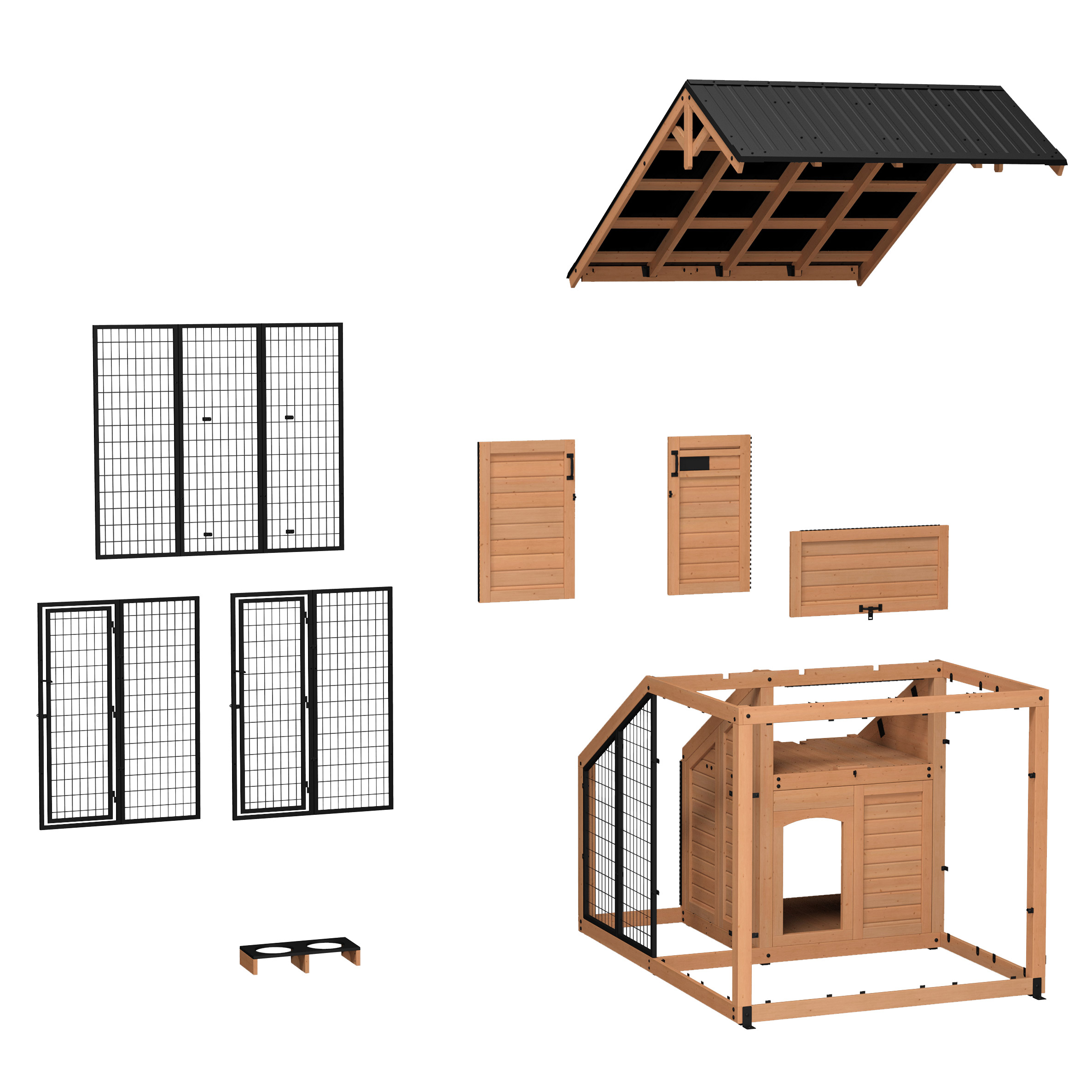 Backyard Discovery 7' x 5' Canine Cabin Cedar Wood Outdoor Dog Kennel