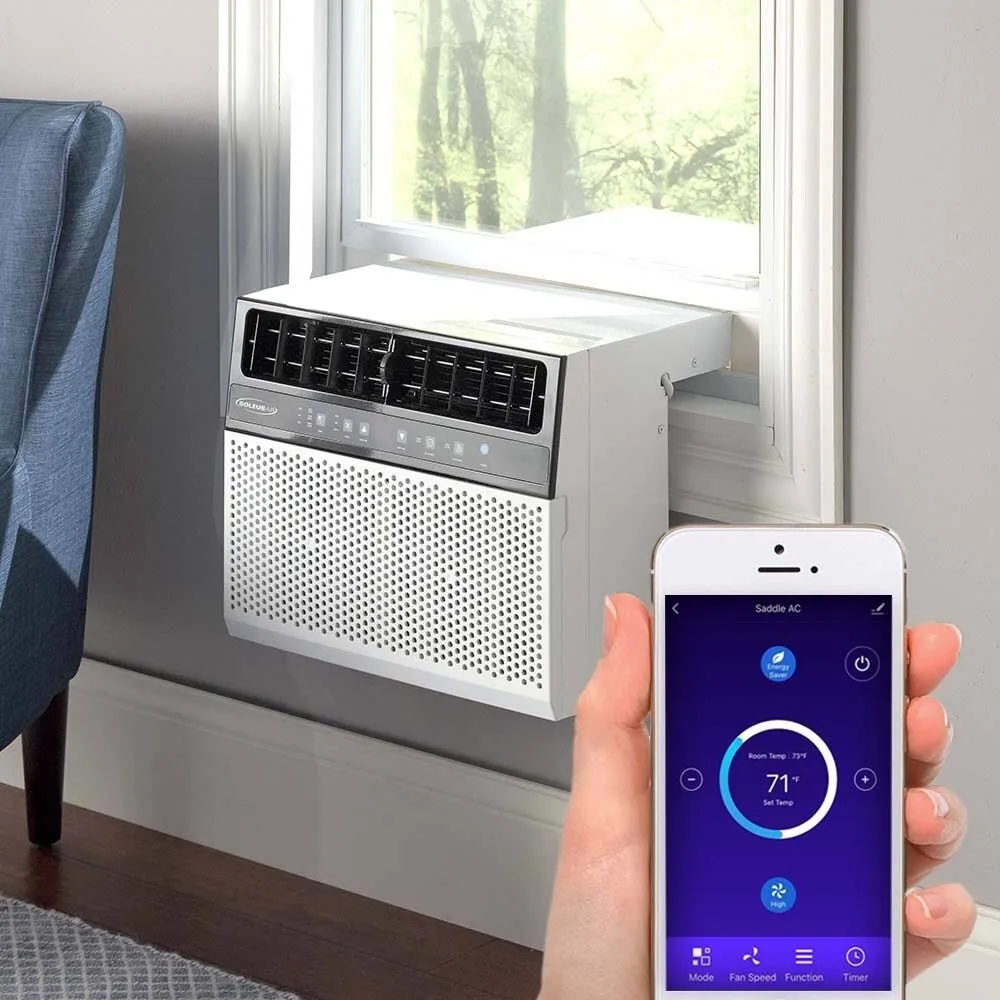 Soleus Air 8,000 BTU Hybrid (saddle) Window Air Conditioner with WiFi – 8,000 BTU (White)