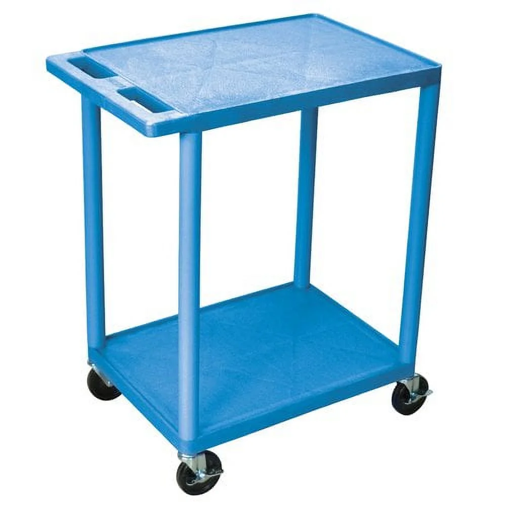 Luxor 300 lb. 24" x 18" 2-Shelf Grey Utility Cart