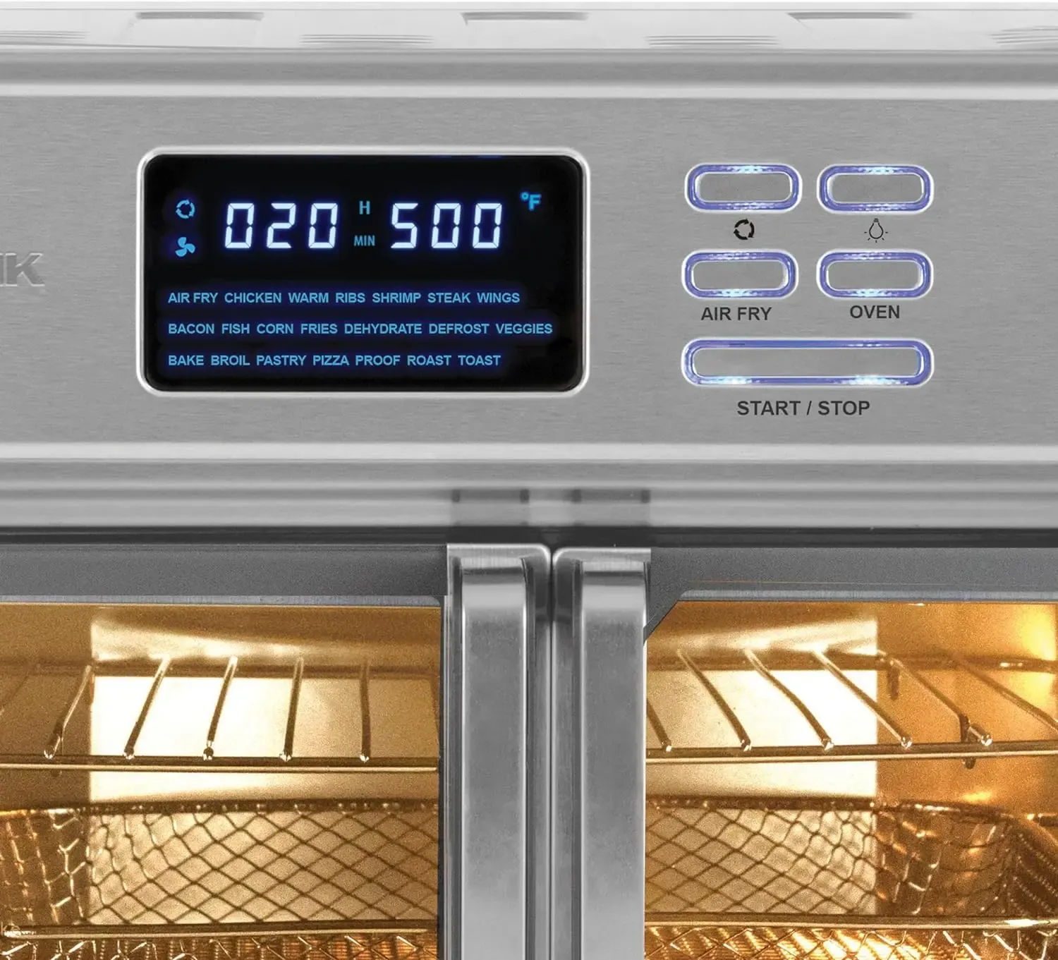 Kalorik MAXX® Digital Air Fryer Oven, 26 Quart, 10-in-1 Countertop Toaster Oven & Air Fryer Combo-21 Presets up to 500 degrees, Includes 9 Accessories & Cookbook