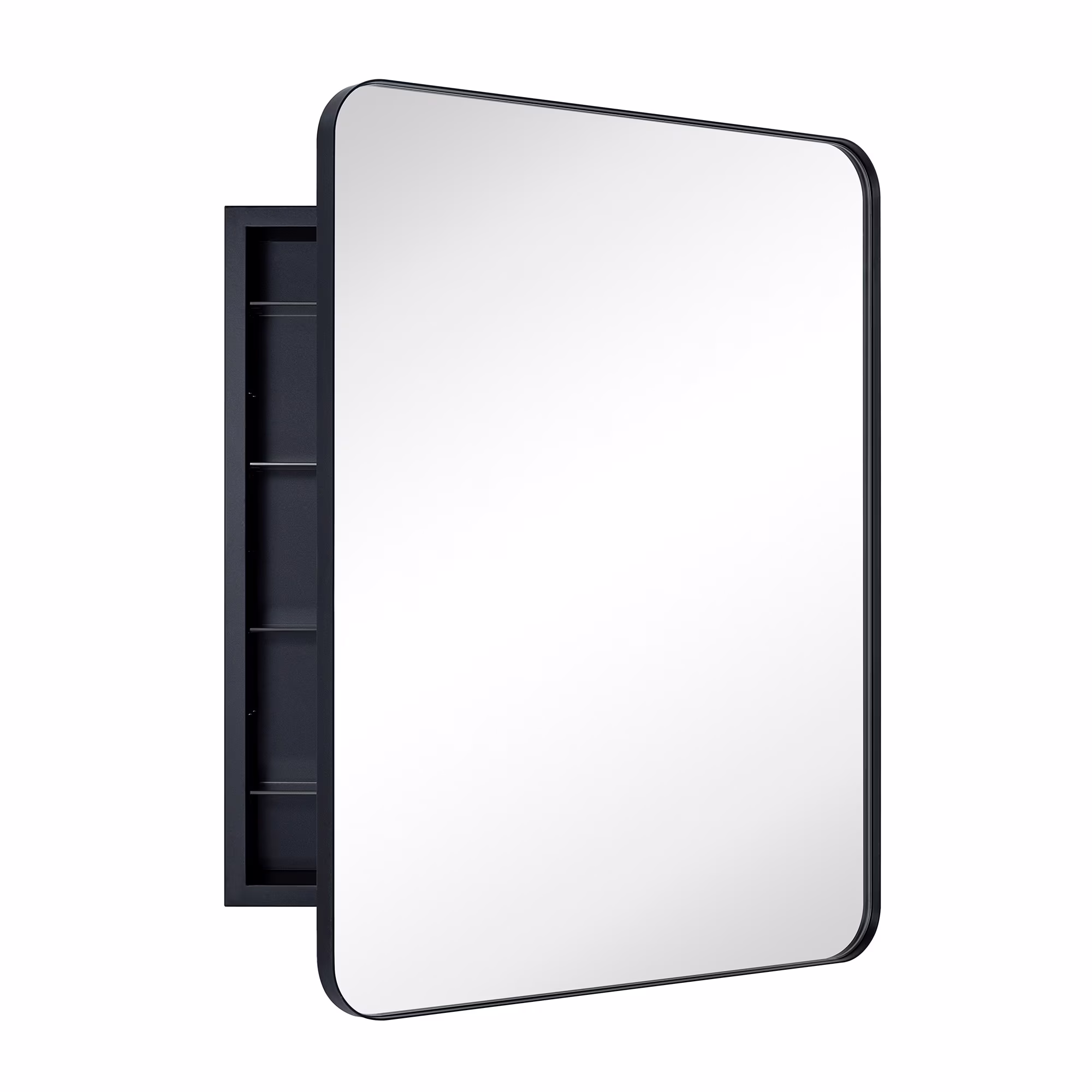 TEHOME WH Recessed Framed Medicine Cabinet with Mirror and Adjustable Shelves 16" x 24" - Chrome