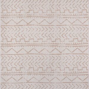 Beverly Rug Outdoor Rug 6' x 9' Patio, Porch, Garden Beige and White