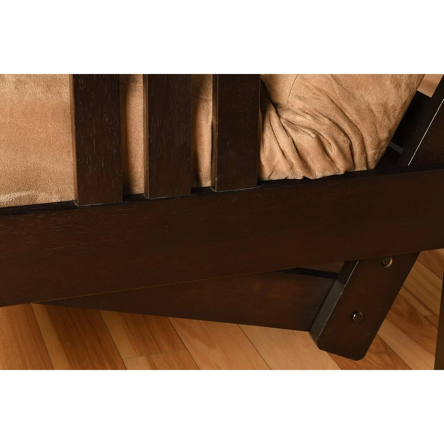 Homestock African Artifacts Full Size Futon Frame Set with Mattress, Easily Converts to Bed, Versatile Design Futon Frame for All Spaces, 33"H x 79"L x 37"D-Color:Linen Charcoal,Size:Barbados