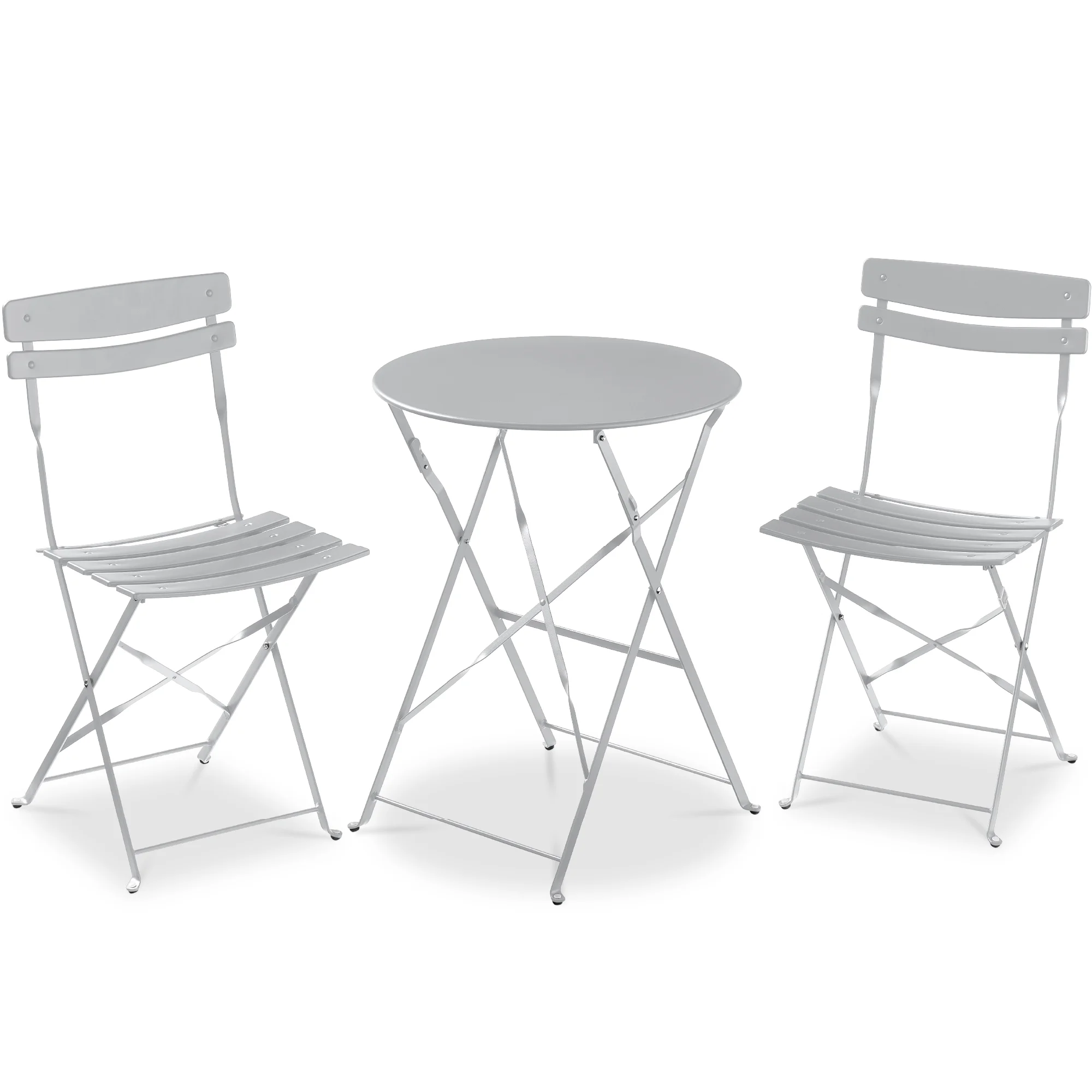 Best Choice Products 3-Piece Small Bistro Set, Folding Patio Furniture Set of 2 Chairs and Table - Black