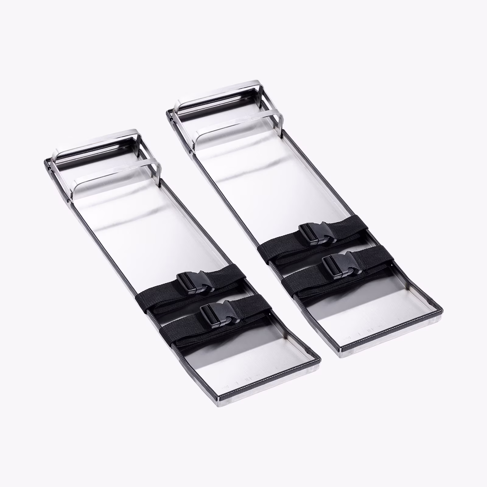 KFFKFF 28″ x 8″ Concrete Slider Knee Board Stainless Steel Slide Board with Straps