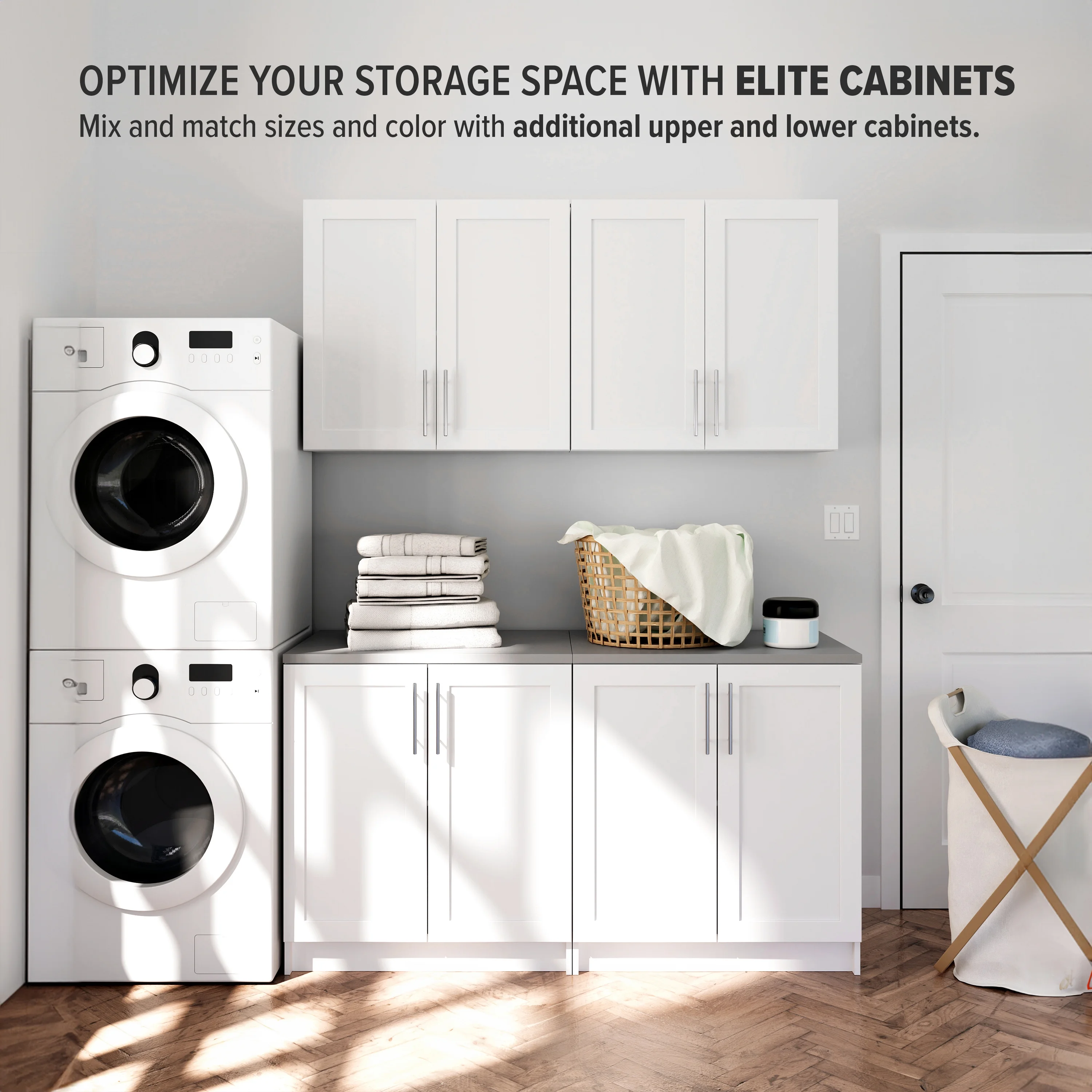 Prepac Elite 32" H Wall Cabinet with Panel Doors, White Storage Cabinet, Bathroom Cabinet, Pantry Cabinet with with 1 Adjustable Shelf 12.75" D x 32" W x 30" H, WSUR-1003-1