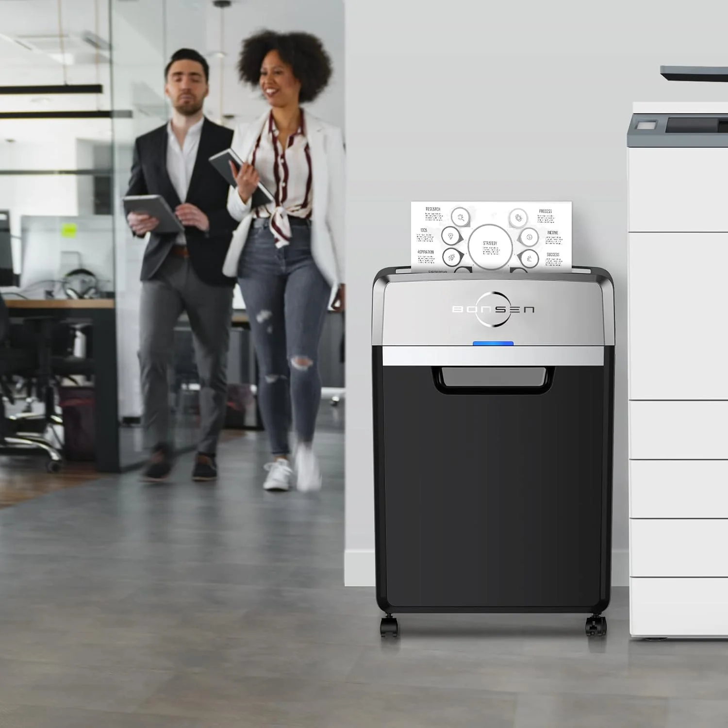Heavy Duty Paper Shredder, 24-Sheet Cross-Cut Shredder, 40-Min Continuous Running Time, Commercial Grade Shredder for Office, 9-Gallon Big Basket, 55dB Super Quiet, P-4 High Security (S3105)