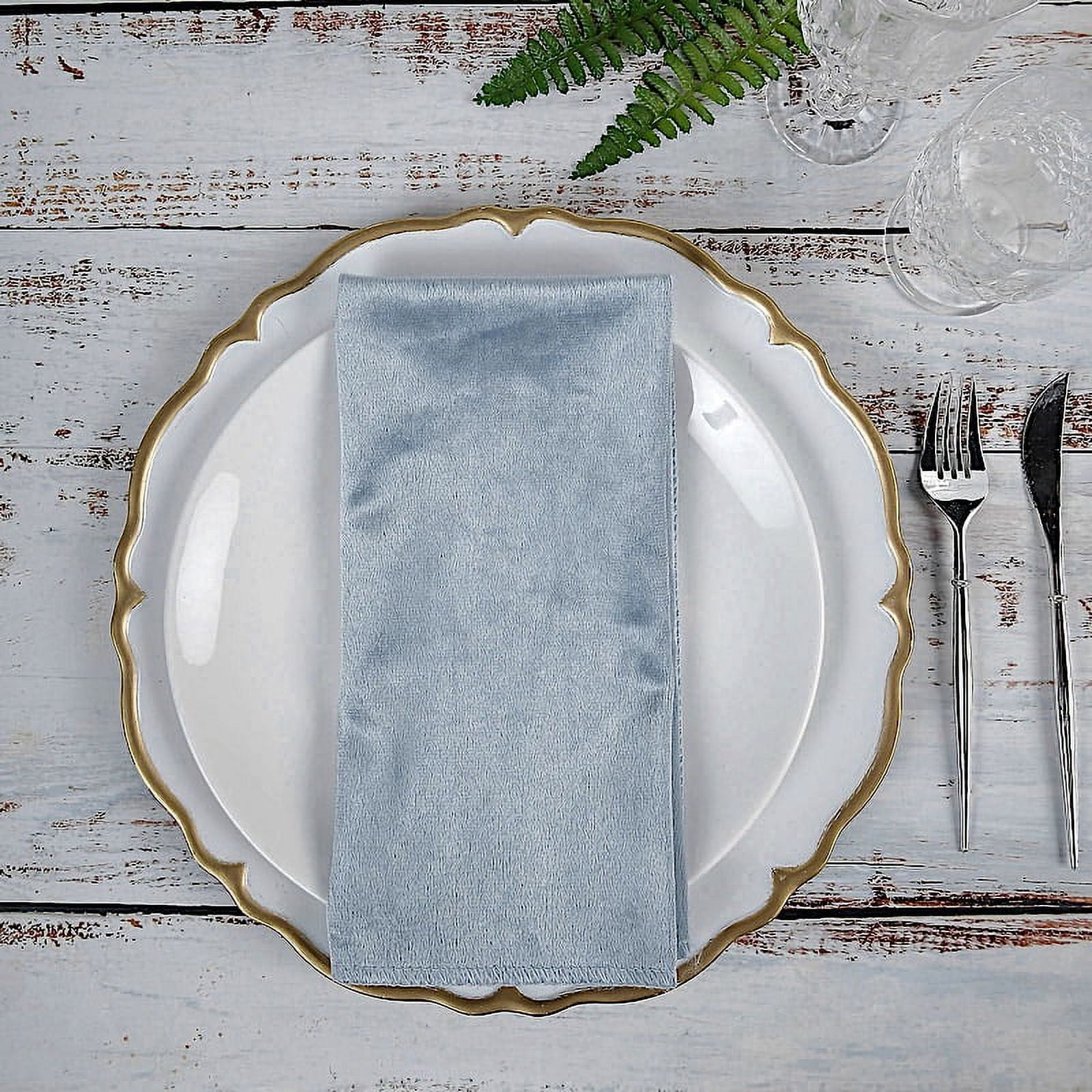 BalsaCircle 100 Pieces 20" x 20" Navy Blue Premium Velvet Napkins Linens