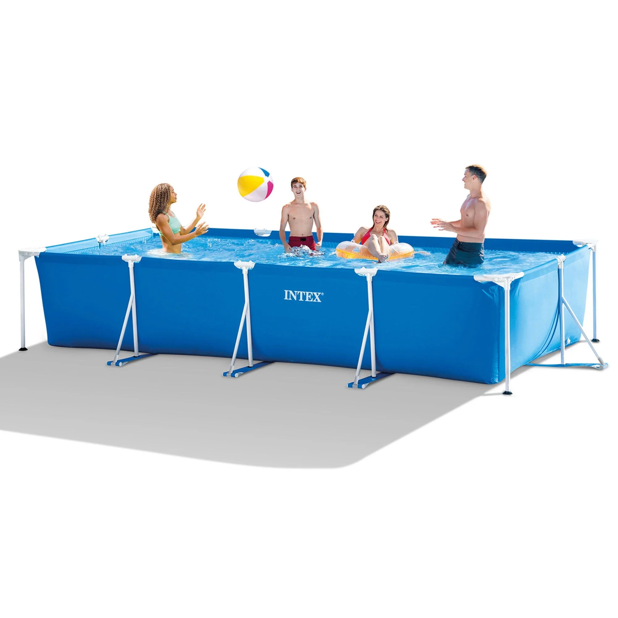 Intex 14.75′ x 33″ Rectangular Frame Above Ground Outdoor Swimming Pool
