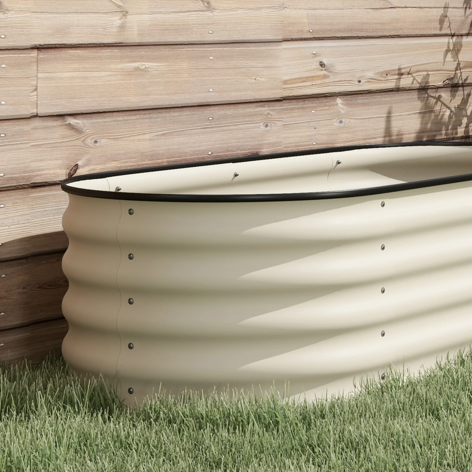 DUOSONG Outsunny Raised Garden Bed, 47" X 22" X 33", Elevated Wooden Planter Box W/ Lockable Wheels, Storage Shelf, And Bed Liner For Backyard, Patio, Natural Natural Wood Garden & Outdoor Garden