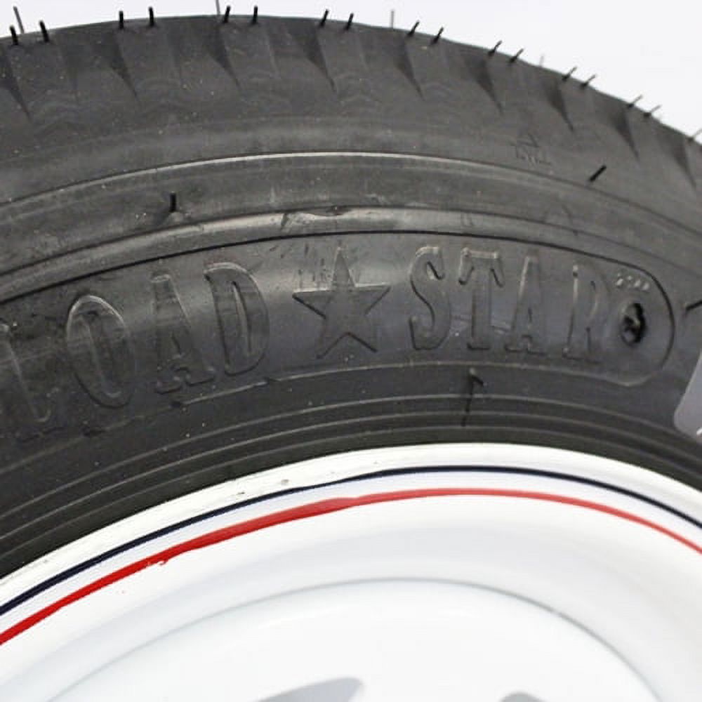 12″ X 4″ 5 lug 4.5″ Bolt Circle White Spoke Trailer Wheel