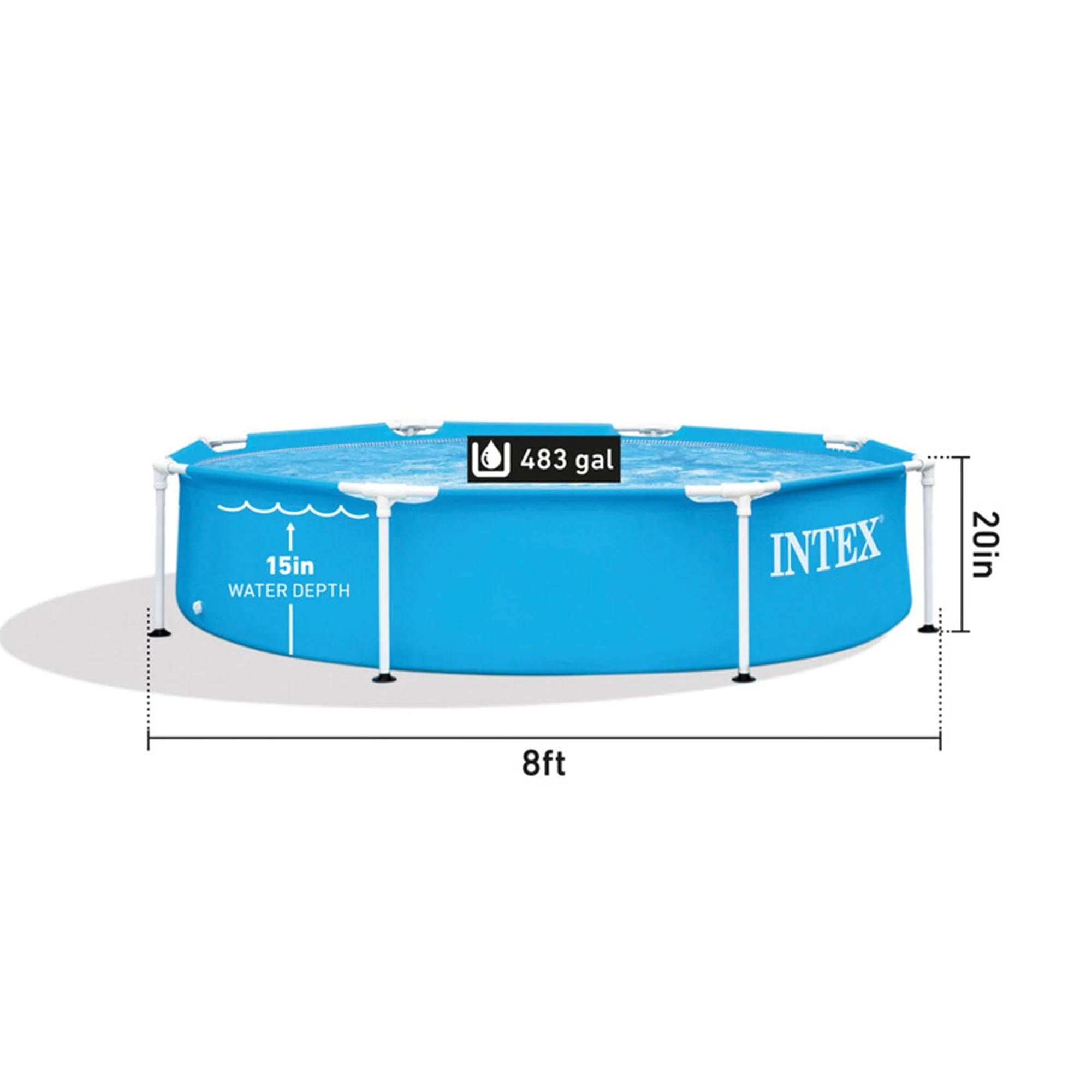 Intex 28205EH 8′ X 20″ Rust Resistant Durable Steel Frame Swimming Pool