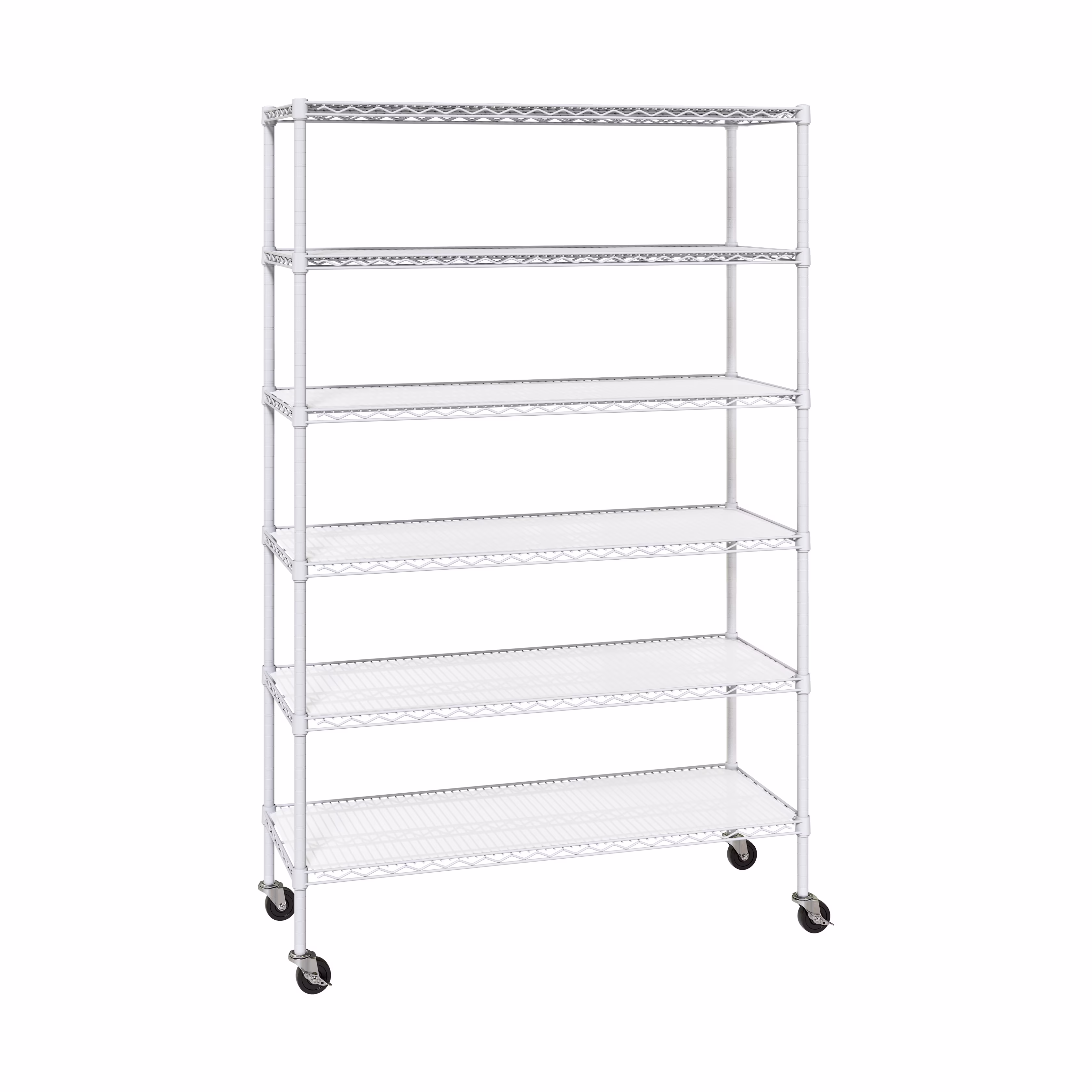 Seville Classics Solid Steel Wire Shelving Storage Unit Adjustable Shelves Organizer Rack, for Home, Kitchen, Office, Garage, Bedroom, Closet, Graphite, 6-Tier, 48" W x 18" D x 75.5 H