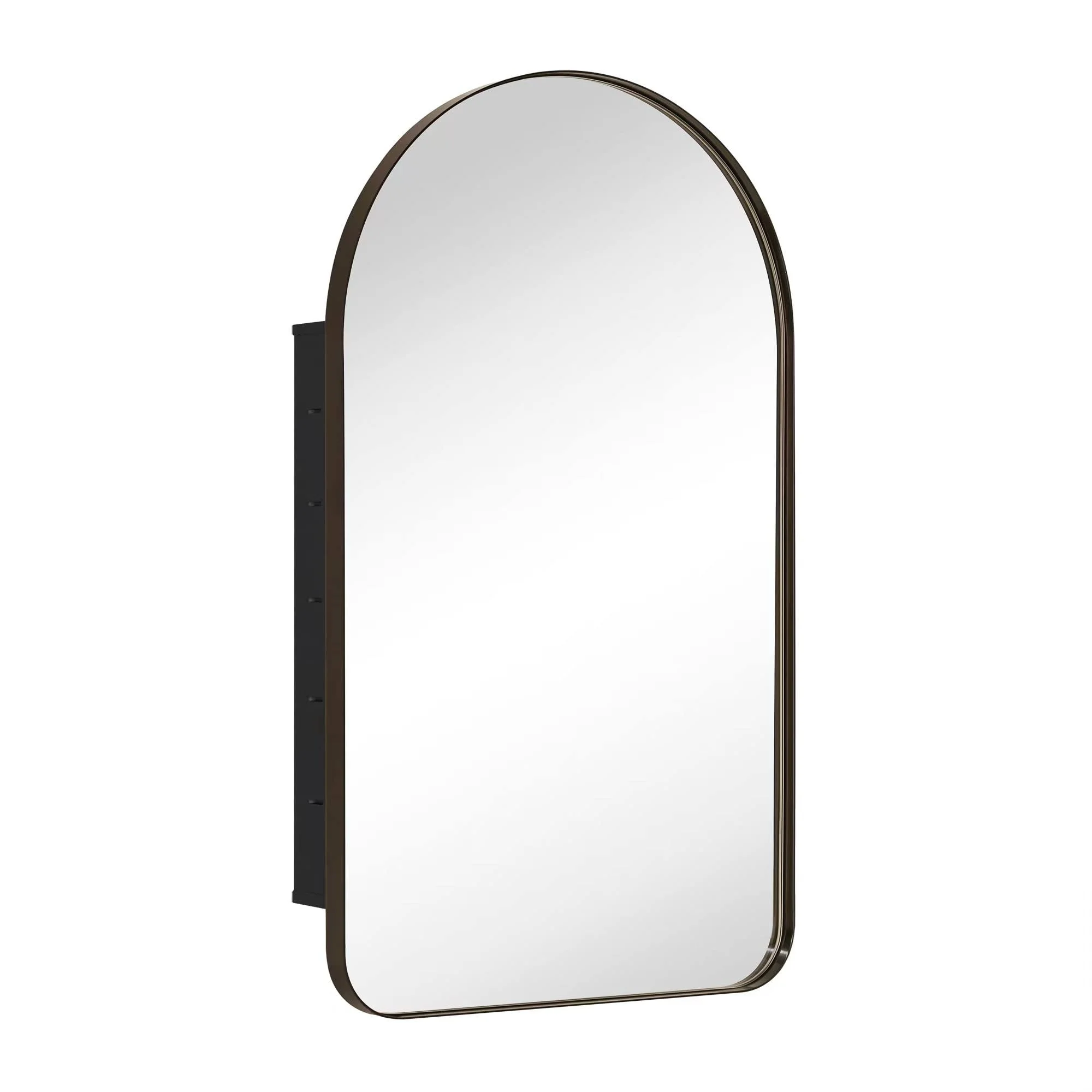TEHOME Aristes Recessed Framed Medicine Cabinet with Mirror and Adjustable Shelves 16" x 28.3" - Black