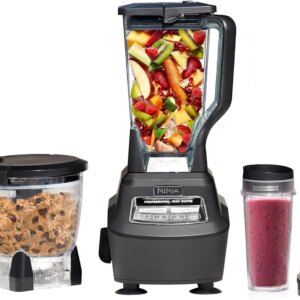 Ninja BL770 Mega Kitchen System, 1500W Blender & Processor, 72oz Pitcher, 64oz Bowl, 16oz To Go Cups, Black