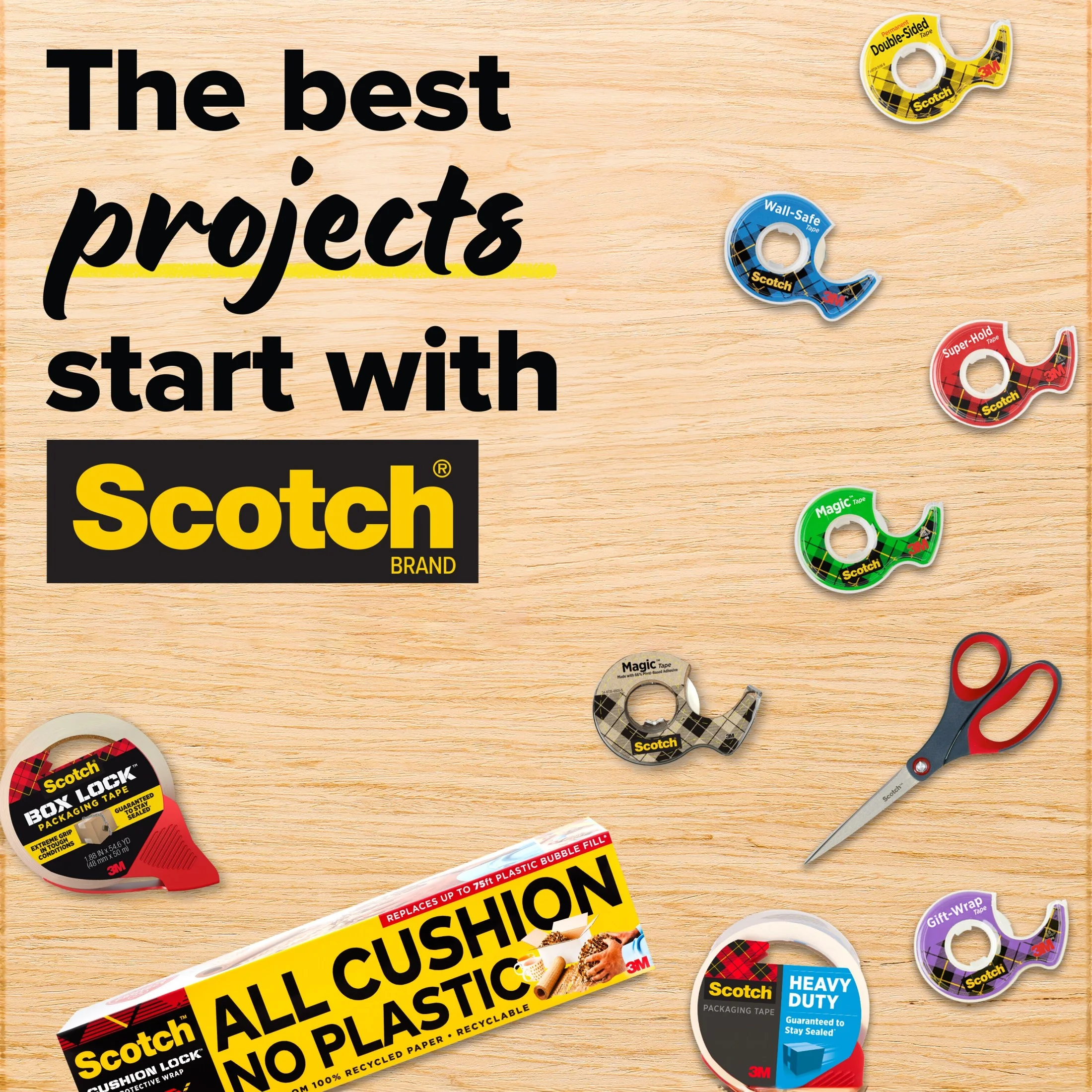 Scotch Heavy Duty Packaging Tape, Clear 1.88" x 54.60 Yds, 36 Rolls
