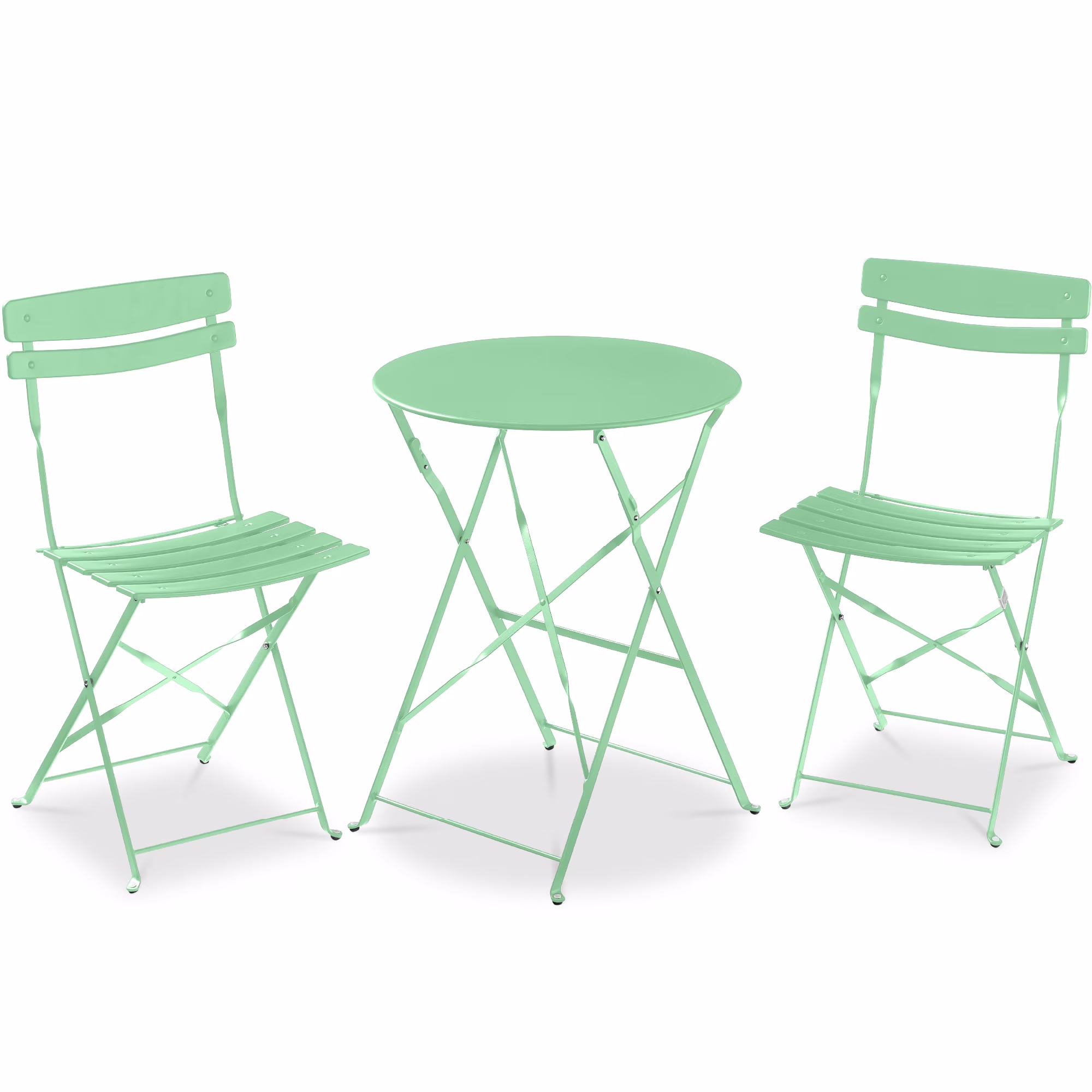 Best Choice Products 3-Piece Small Bistro Set, Folding Patio Furniture Set of 2 Chairs and Table - Black