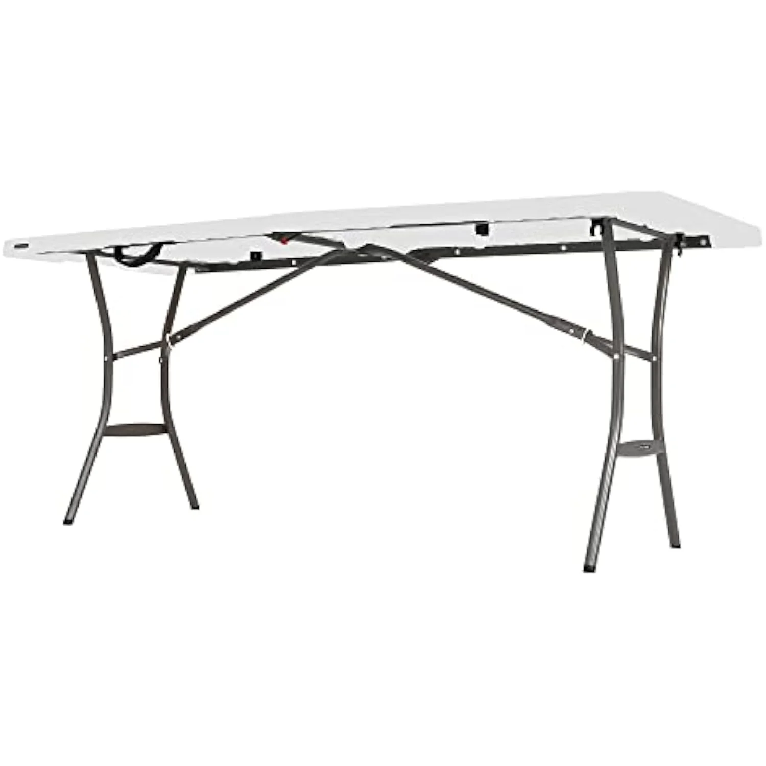 Lifetime Essential 6 Ft. x 30 In. White Granite Fold-In-Half Table 80333