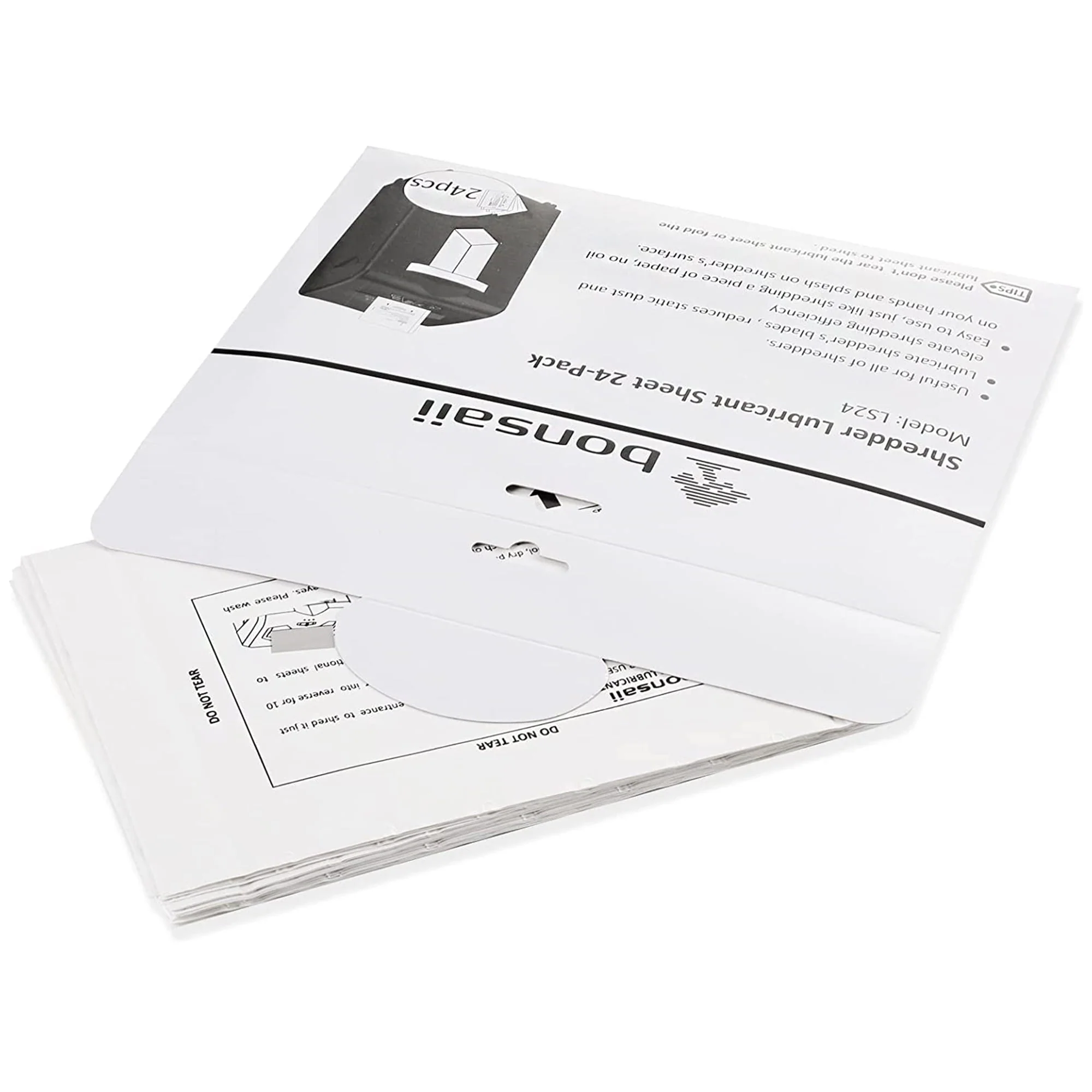 Bonsaii Paper Shredder Sharpening & Lubricant Sheets,24-Pack (8.7 x 7.9 inch/Piece)
