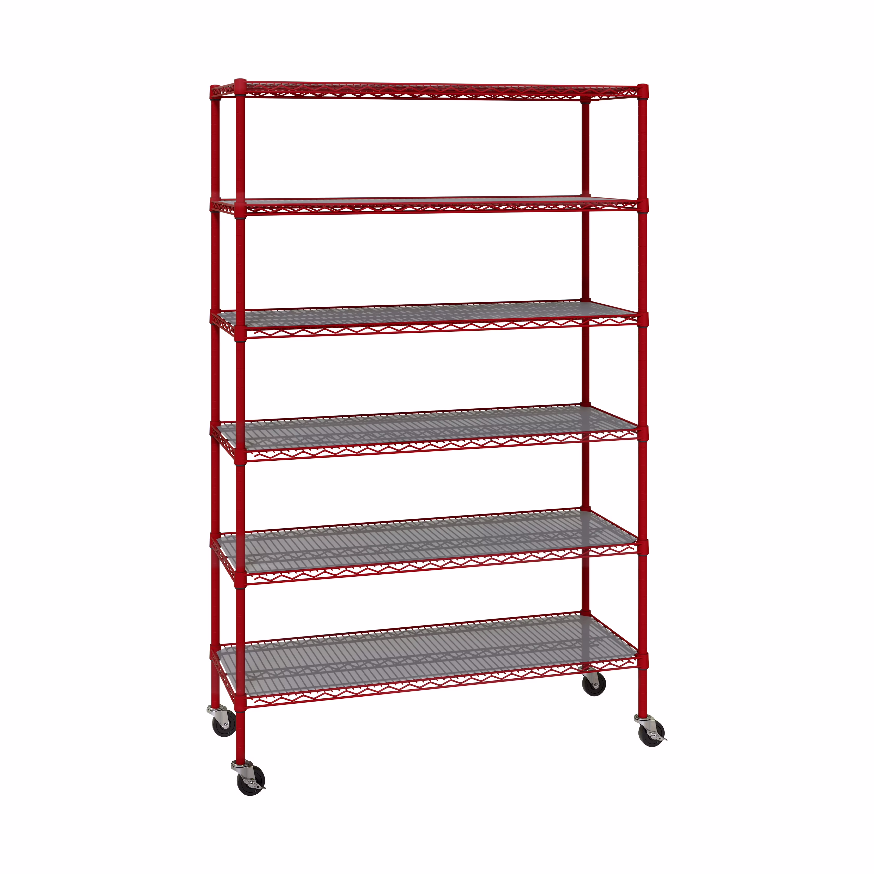 Seville Classics Solid Steel Wire Shelving Storage Unit Adjustable Shelves Organizer Rack, for Home, Kitchen, Office, Garage, Bedroom, Closet, Graphite, 6-Tier, 48" W x 18" D x 75.5 H