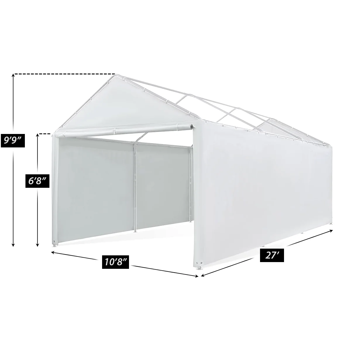 King Canopy 10' x 27' Carport Canopy Sidewall Kit w/ Flaps