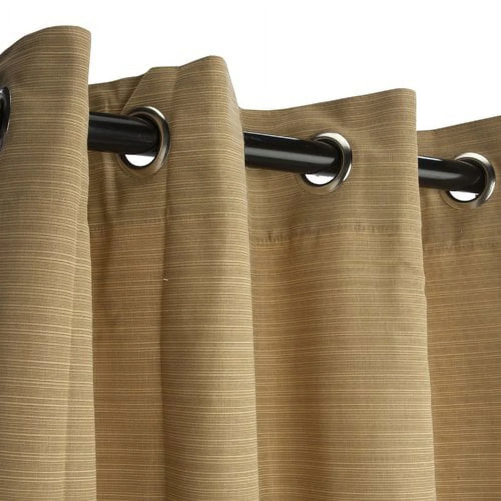 Sunbrella Canvas Navy Outdoor Curtain with Nickel Plated Grommets 50 in. x 96 in.