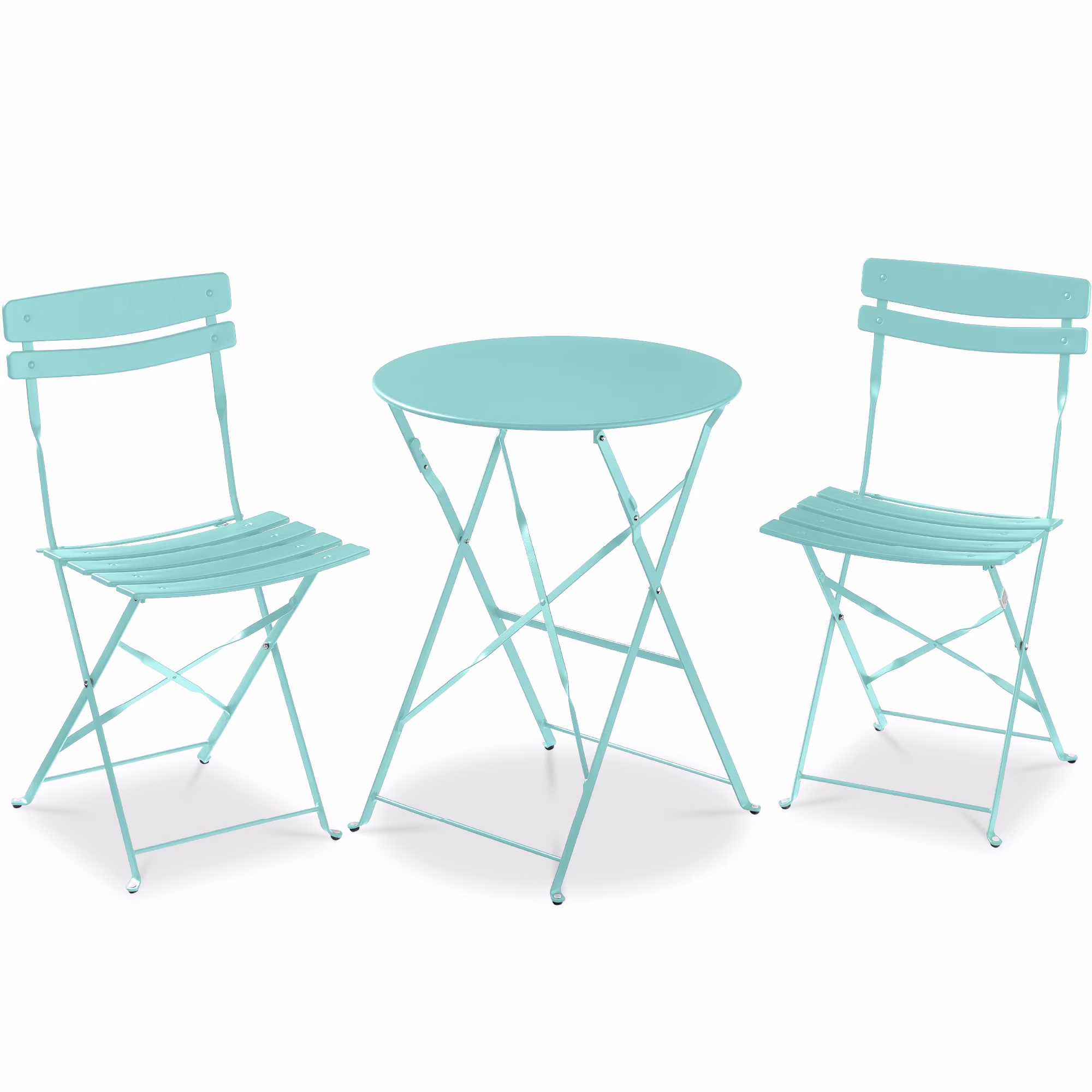 Best Choice Products 3-Piece Small Bistro Set, Folding Patio Furniture Set of 2 Chairs and Table - Black