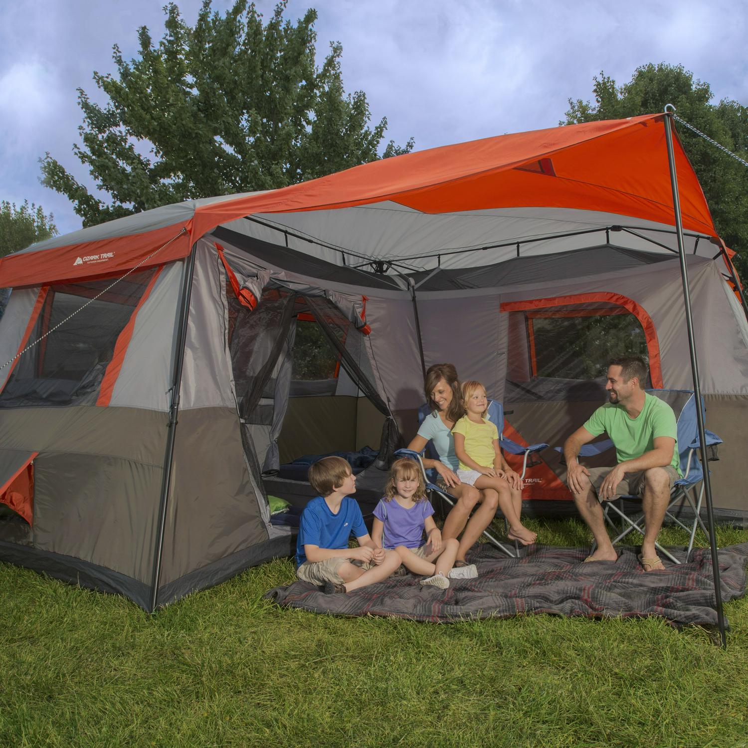 Ozark Trail 12-Person 3-Room Instant Cabin Tent, 16 x 16 Feet – WMT-161682B