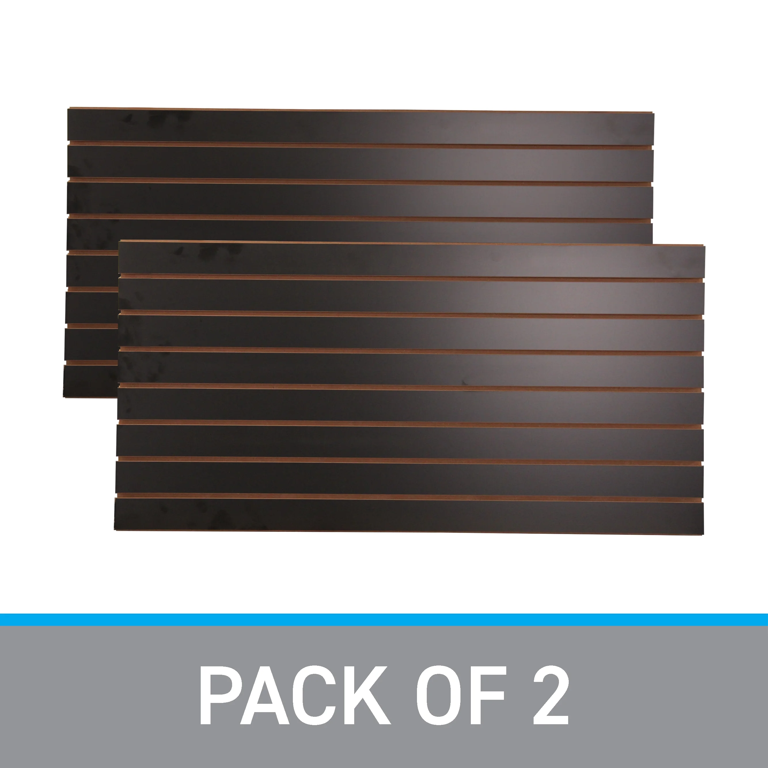SSWBasics 4 ft x 2 ft Horizontal Black Slatwall Panels for Wall (24"H x 48"L) - Pack of 2 - Garage Wall Organizer Panels and Craft Storage Organization Slatwall Panel