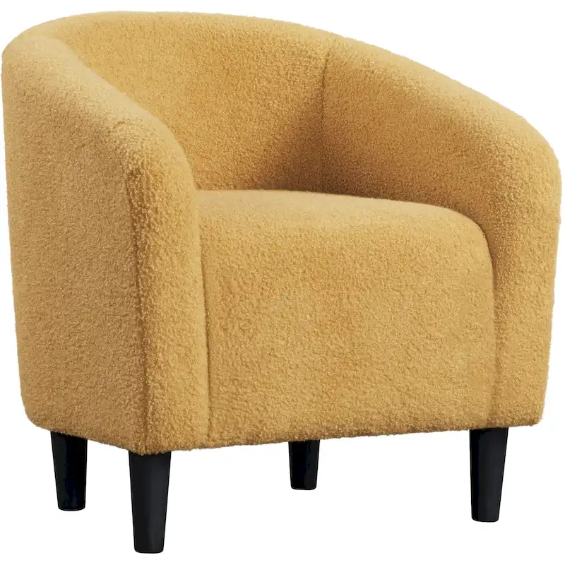 Yaheetech Club Chair Accent Barrel Chair Upholstered Arm Chair
