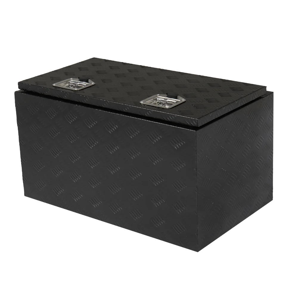 IVV Aluminum Truck Trailer Tool Box Pickup Underbody Truck Bed Storage Toolbox RV Trailer Organizer with T-Handle Latch Dual Lock Keys - Black, 42"L x 18"W x 17"H