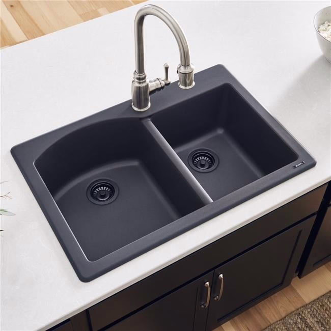 Ruvati RVG1344BK 33 x 22 inch epiGranite Kitchen Sink – Midnight Black