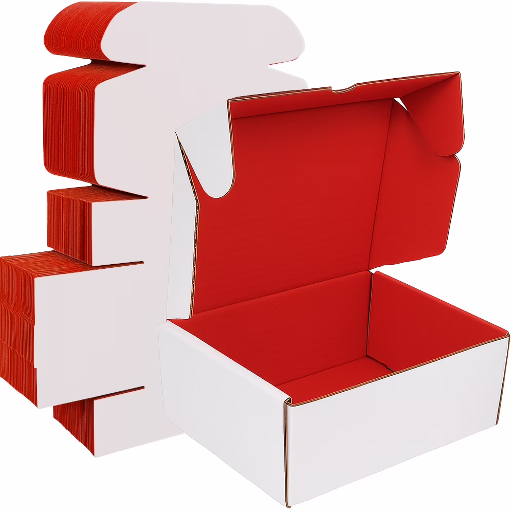 Ucanpack Red Mailer Boxes 15 x 11 x 2″ (Kraft Outside) – 50 Pack Corrugated Shipping Boxes, Red Shipping Boxes for Small Business Packaging Boxes Bulk Made in USA Custom Color Boxes