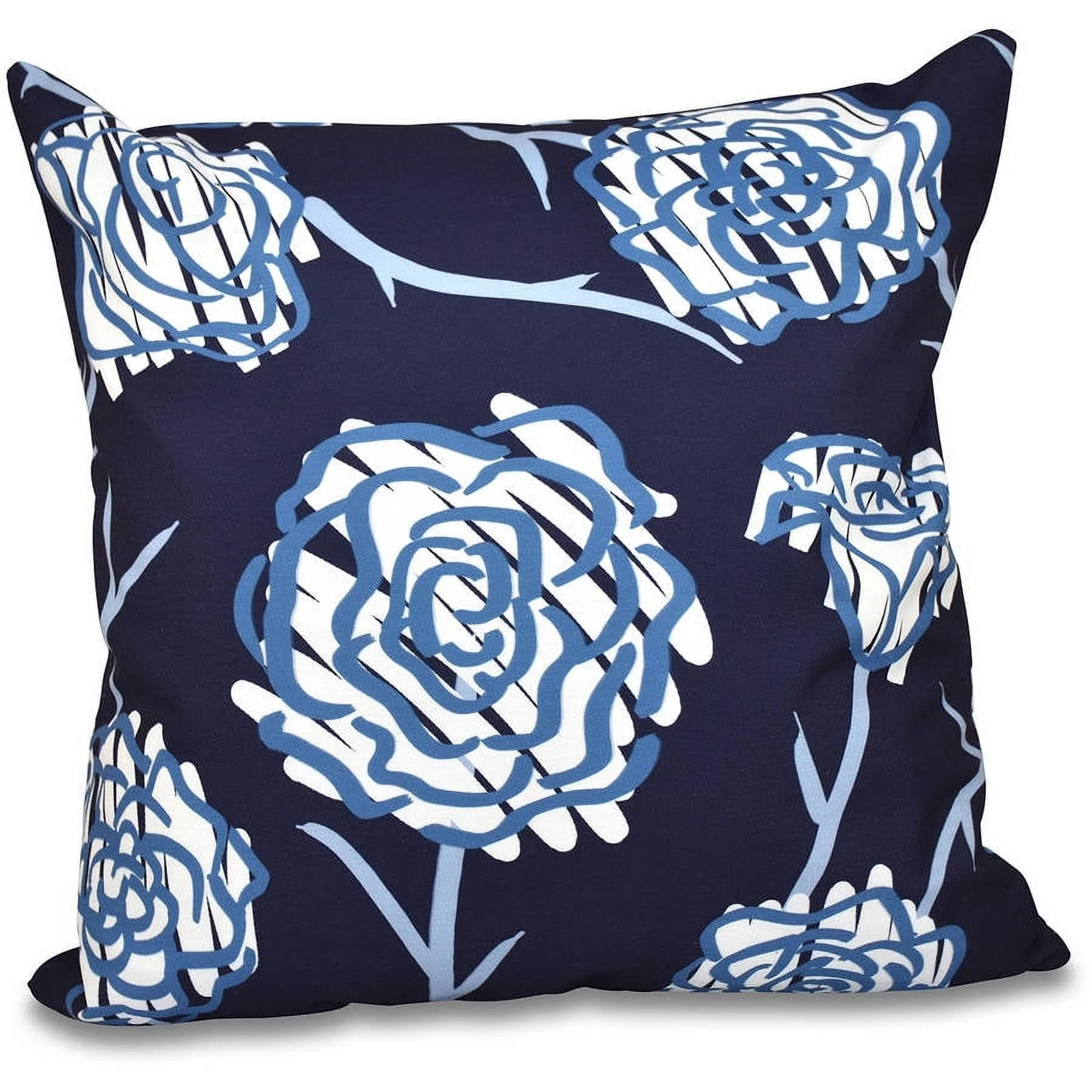 Simply Daisy 16″ x 16″ Spring Floral 2 Floral Outdoor Pillow, Blue