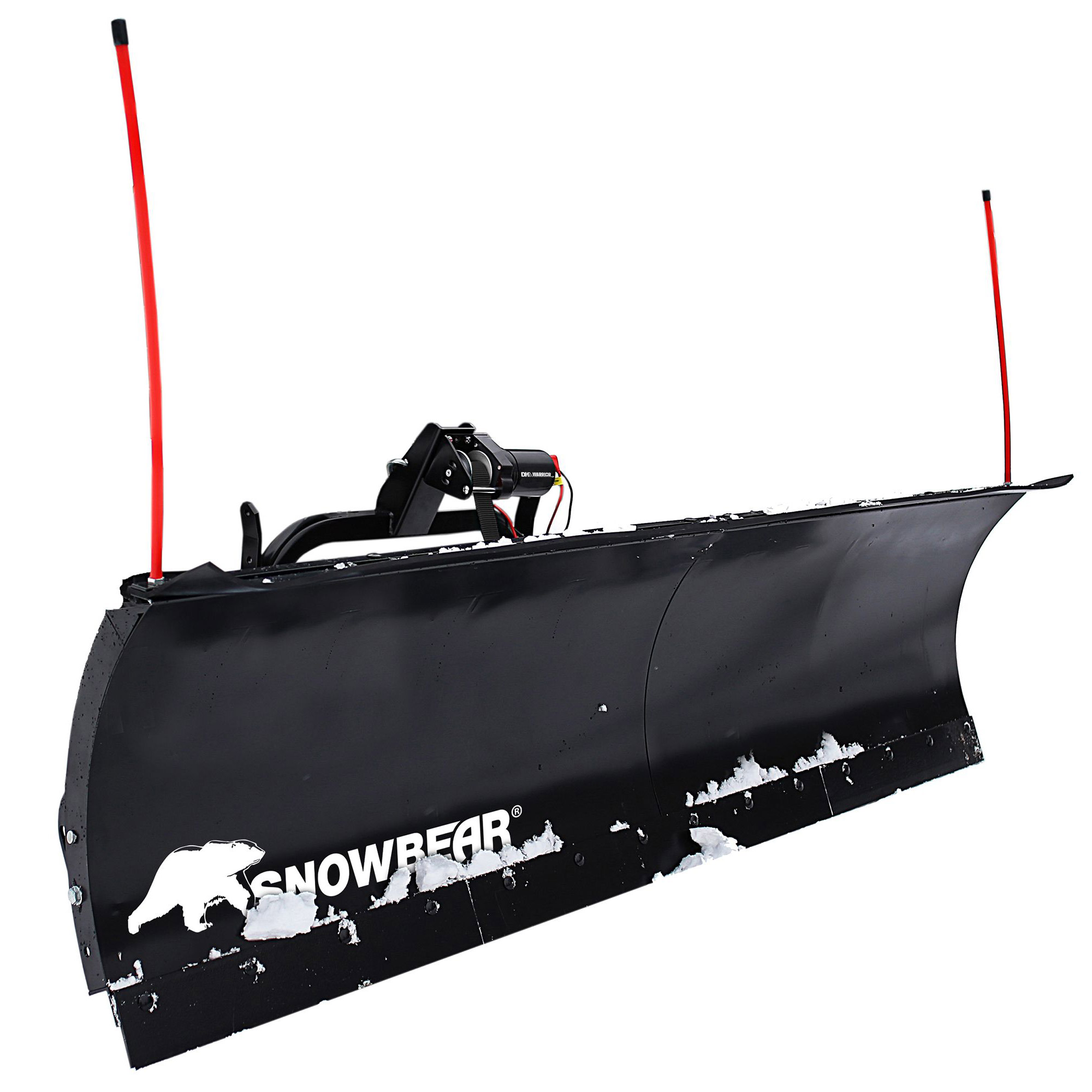 SnowBear UNIVERSAL 82-Inch x 19-Inch Hitch-Mounted Winch Driven Snowplow
