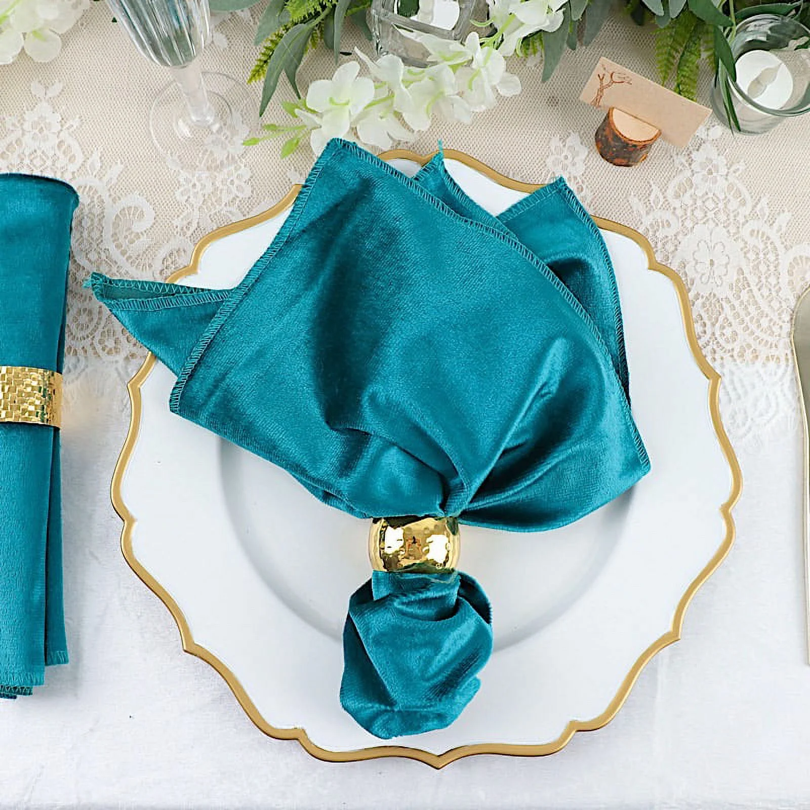 BalsaCircle 100 Pieces 20" x 20" Navy Blue Premium Velvet Napkins Linens