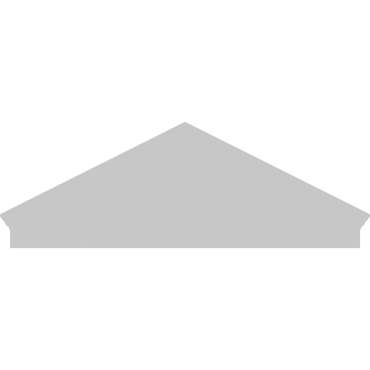 Ekena Millwork 52"W x 19-7/8"H x 2-3/4"P (Pitch 6/12) Peaked Cap Sunburst Architectural Grade PVC Combination Pediment
