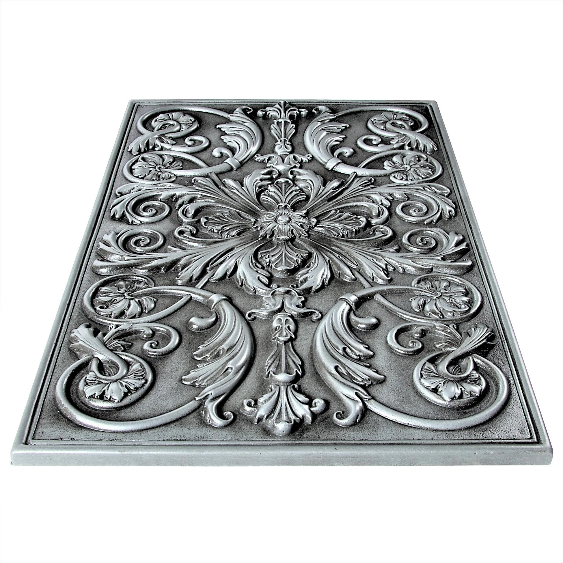 Backsplash Tile for Kitchen and Fireplace Royal 12 x 18 Metal Mural Pewter Nickel