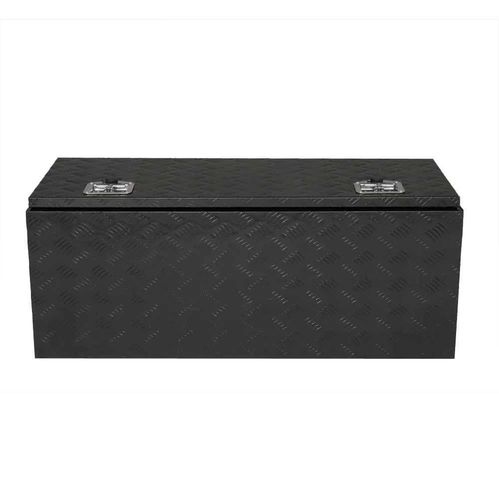 IVV Aluminum Truck Trailer Tool Box Pickup Underbody Truck Bed Storage Toolbox RV Trailer Organizer with T-Handle Latch Dual Lock Keys - Black, 42"L x 18"W x 17"H