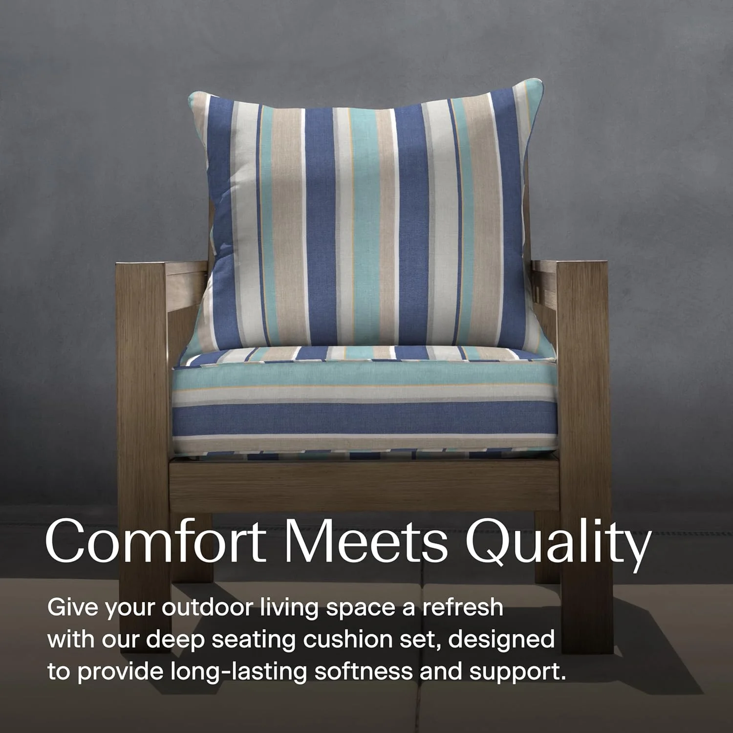 AWFHHT Outdoor Deep Seat, 24" W x 23" D, Zaire Outdoor Chair Cushion