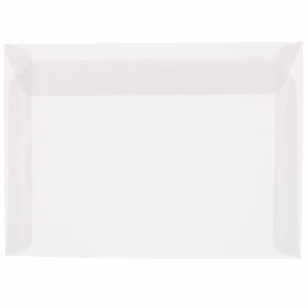 JAM Paper & Envelope 9 x 12 Booklet Translucent Envelopes, Clear, 1000/Carton