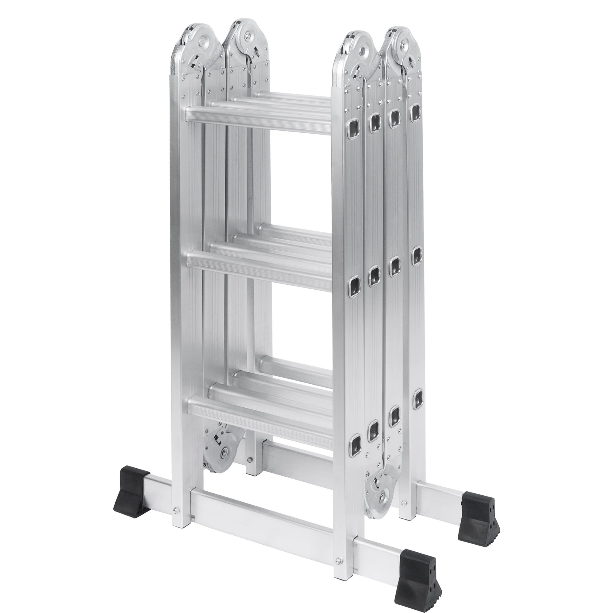 BETISEF 12.5ft 7 in 1 Multi-Purpose Ladder, Folding Aluminium Extension Ladder w/Anti-Slip Feet, EN 131 Standard 330LB Capacity
