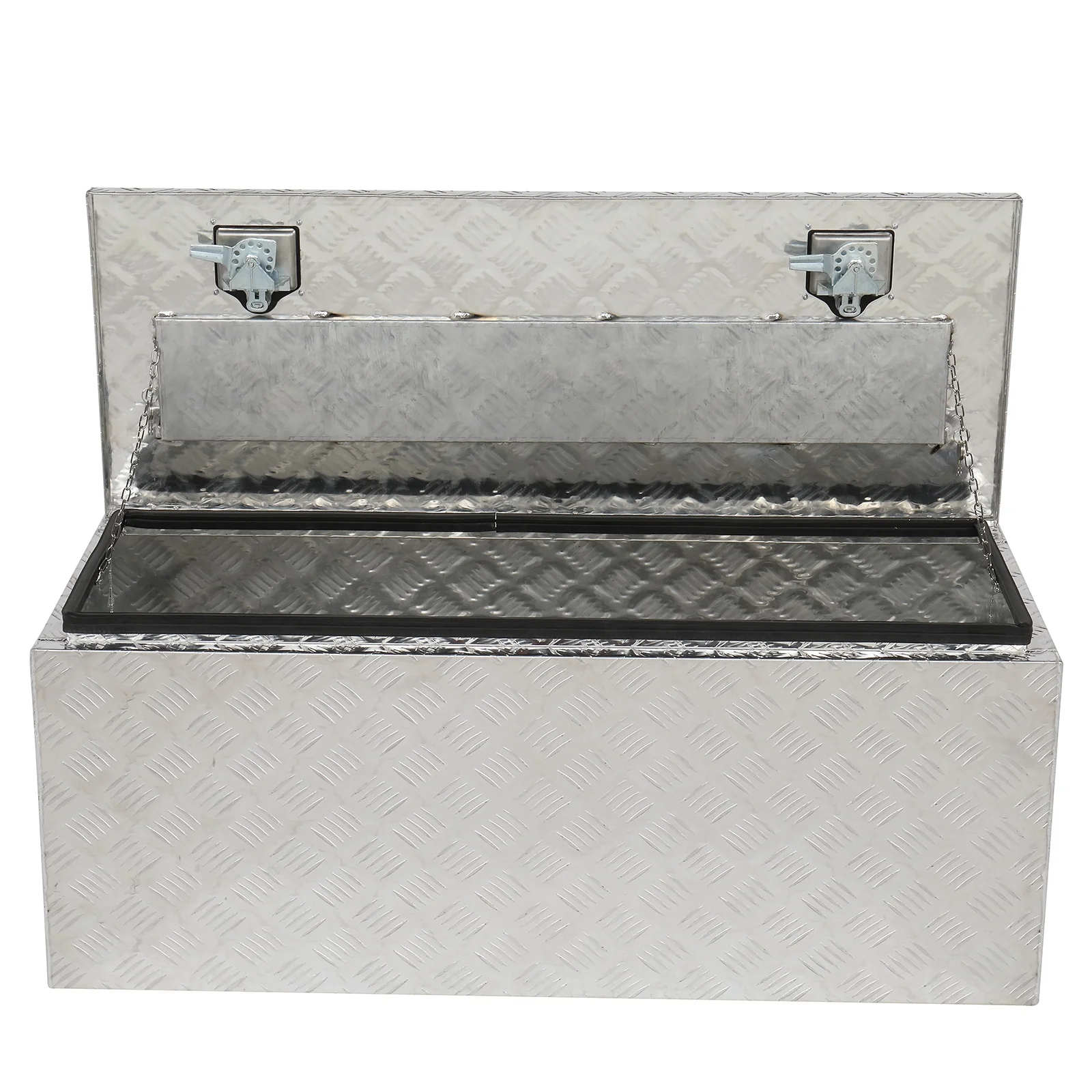 GZXS 36" Aluminum Storage Box Truck Underbody Toolbox Trailer RV Tool Heavy Duty Aluminum Tool RV ATV Trailer Storage Boxes W/Locks Keys Silver (36" x 18" x 17")